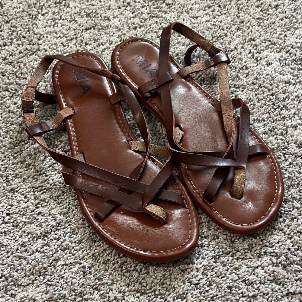 MIA Dark Brown Strappy Sandals for Women